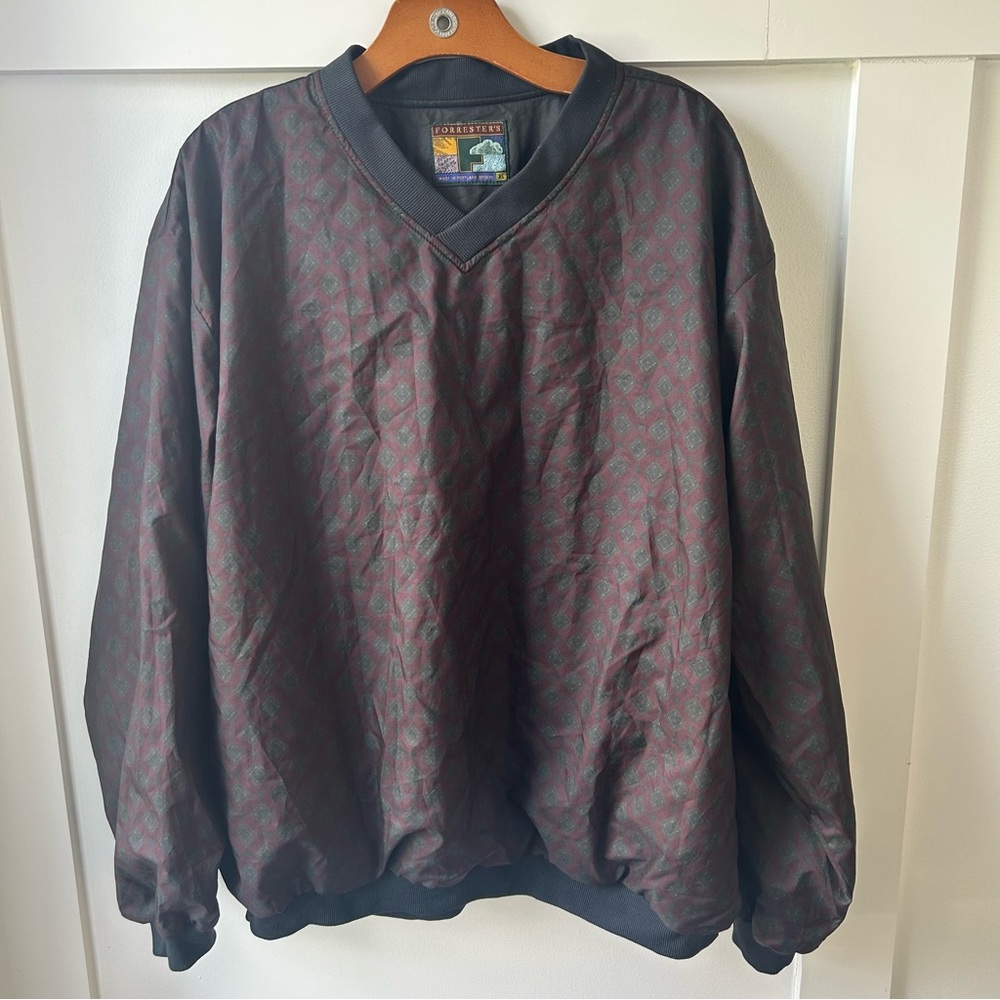 Vintage Forrester's Men's Golf Windbreaker Pullover Reversible Maroon Black XL
